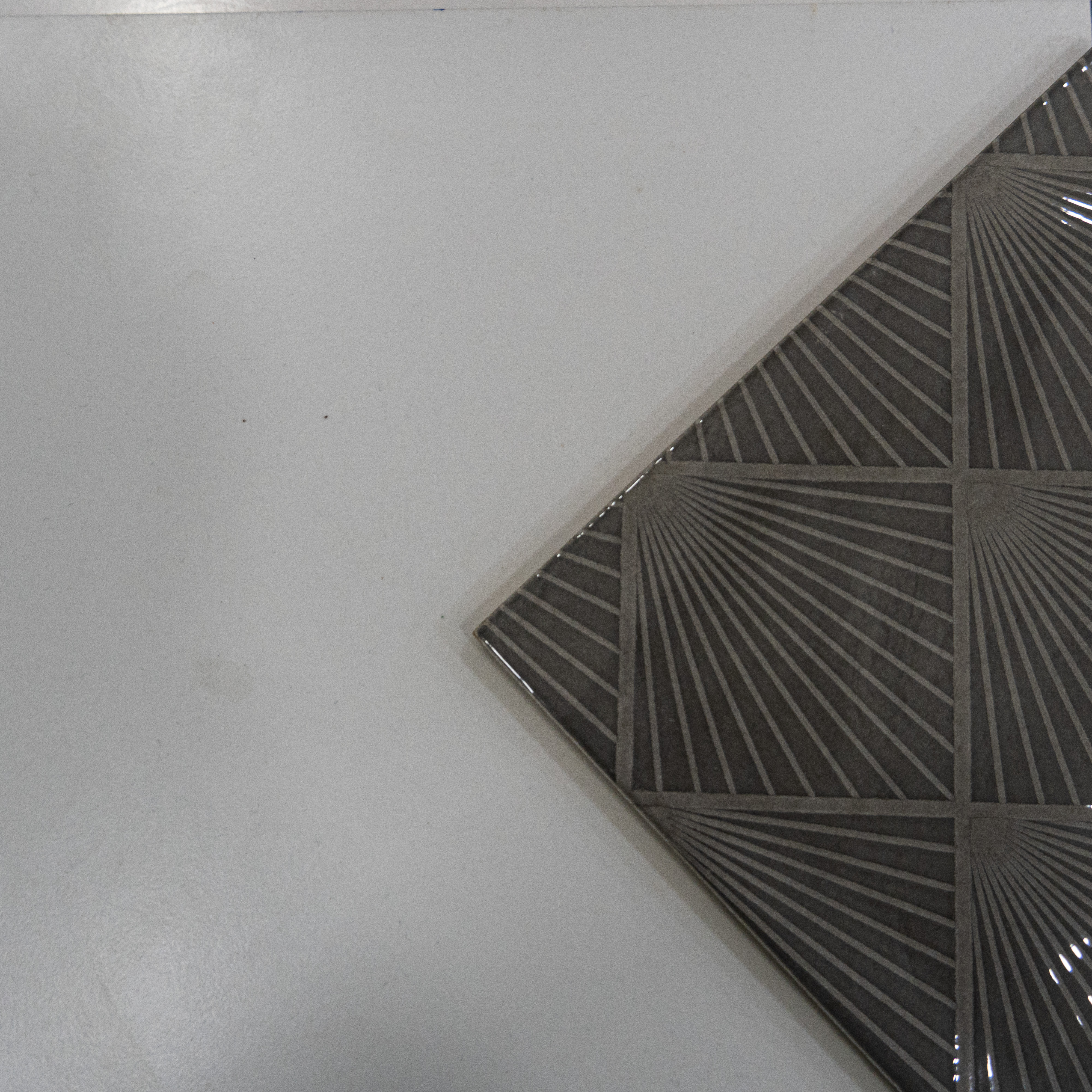 A close-up of a TL 04156 C Gray Diamond 200x200 mm Glossy Finish Ceramic Wall  Subway Tile - 8 mm  with a Glossy finish available at Material Depot in Bangalore